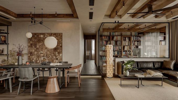 Apartment – Ocean Park: Căn hộ 80m² tối giản với cảm hứng thô mộc và hiện đại